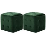 vidaXL puf 2 stk. 30 x 30 x 30 cm fløjlsstof grøn - Kategori: Komfortable og praktiske puffer 4 vidaXL puf 2 stk. 30 x 30 x 30 cm fløjlsstof grøn