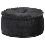 vidaXL puf 40x20 cm rund velour antracitgrå
