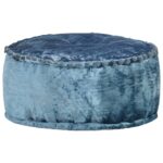 vidaXL puf 40×20 cm rund velour blå - Kategori: Komfortable og praktiske puffer 4 vidaXL puf 40x20 cm rund velour blå