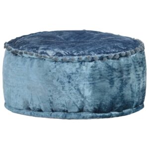 vidaXL puf 40x20 cm rund velour blå