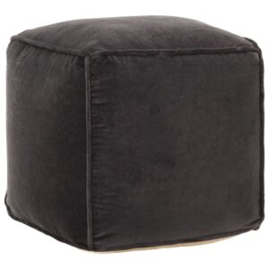 vidaXL puf 40x40x40 cm bomuldsvelour antracitgrå