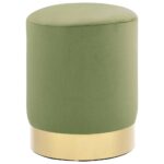 vidaXL puf fløjl grøn og guldfarvet