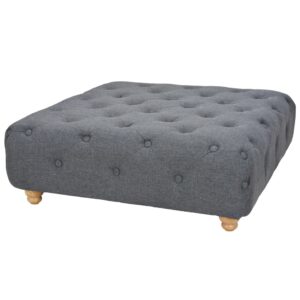 vidaXL puf i stof 80 x 80 x 30 cm mørkegrå