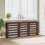 vidaXL radiatorskjuler 78x20x82 cm konstrueret træ brun egetræ