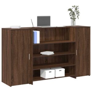 vidaXL receptionsskranke 180x50x103,5 cm brun egetræsfarve