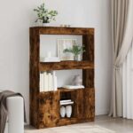 vidaXL reol 92x33x140 cm konstrueret træ røget egetræsfarve