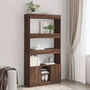 vidaXL reol 92x33x180 cm konstrueret træ brun egetræsfarve
