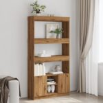 vidaXL reol 92x33x180 cm konstrueret træ egetræsfarve