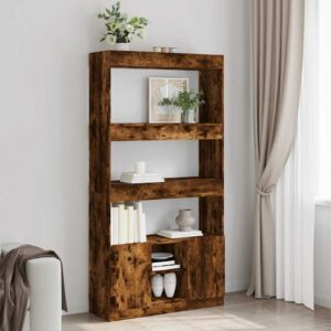 vidaXL reol 92x33x180 cm konstrueret træ røget egetræsfarve