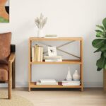 vidaXL reol med 3 hylder 80x30x78 cm massivt egetræ - Kategori: Egetræshylder til hjemmet 4 vidaXL reol med 3 hylder 80x30x78 cm massivt egetræ