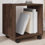 vidaXL rullebord 37x33x42,5 cm konstrueret træ brun egetræsfarve