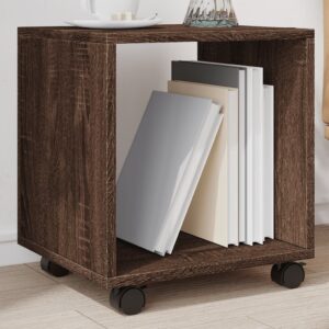 vidaXL rullebord 37x33x42,5 cm konstrueret træ brun egetræsfarve