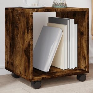 vidaXL rullebord 37x33x42,5 cm konstrueret træ røget egetræsfarve