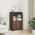 vidaXL rullebord 55x40x91 cm konstrueret træ brun egetræsfarve - Kategori: Egetræshylder til hjemmet 4 vidaXL rullebord 55x40x91 cm konstrueret træ brun egetræsfarve
