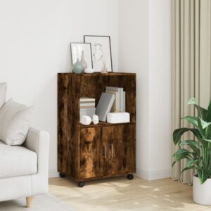 vidaXL rullebord 55x40x91 cm konstrueret træ røget egetræsfarve