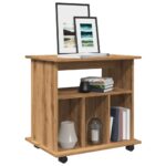 vidaXL rullebord 60x45x60 cm konstrueret træ kunsteg - Kategori: Egetræshylder til hjemmet 4 vidaXL rullebord 60x45x60 cm konstrueret træ kunsteg