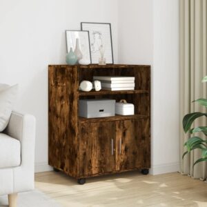 vidaXL rullebord 60x48x81 cm konstrueret træ røget egetræsfarve
