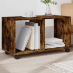vidaXL rullebord 72x33x42,5 cm konstrueret træ røget egetræsfarve