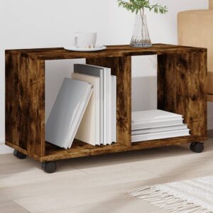 vidaXL rullebord 72x33x42,5 cm konstrueret træ røget egetræsfarve