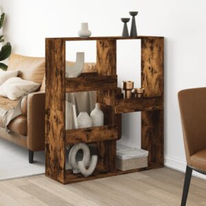 vidaXL rumdeler 100x33x115 cm konstrueret træ røget egetræsfarve