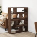 vidaXL rumdeler 100x33x125,5 cm konstrueret træ brun egetræsfarve