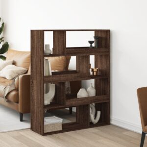 vidaXL rumdeler 100x33x125,5 cm konstrueret træ brun egetræsfarve
