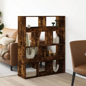 vidaXL rumdeler 100x33x125,5 cm konstrueret træ røget egetræsfarve