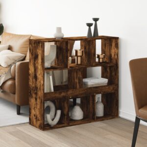 vidaXL rumdeler 100x33x94,5 cm konstrueret træ røget egetræsfarve