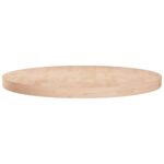 vidaXL rund bordplade Ø60×4 cm ubehandlet massivt egetræ - Kategori: Egetræshylder til hjemmet 4 vidaXL rund bordplade Ø60x4 cm ubehandlet massivt egetræ