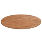 vidaXL rund bordplade Ø80×1,5 cm behandlet massivt egetræ lysebrun - Kategori: Egetræshylder til hjemmet 4 vidaXL rund bordplade Ø80x1,5 cm behandlet massivt egetræ lysebrun