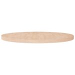 vidaXL rund bordplade Ø90x4 cm ubehandlet massivt egetræ