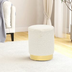 vidaXL rund puf fleece hvid