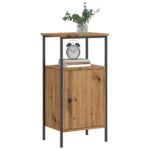 vidaXL sengebord 41x31x80 cm konstrueret træ kunsteg
