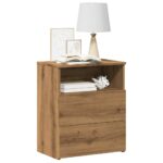 vidaXL sengebord 50x32x60 cm konstrueret træ kunsteg - Kategori: Egetræshylder til hjemmet 4 vidaXL sengebord 50x32x60 cm konstrueret træ kunsteg