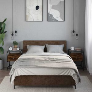 vidaXL sengeborde 2 stk. 40x40x55 cm konstrueret træ røget egetræ