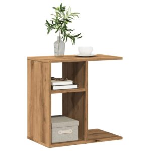 vidaXL sidebord 50x30x50 cm konstrueret træ egetræsfarvet