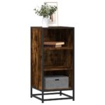 vidaXL skab 35,5x35x76 cm konstrueret træ og metal røget egetræsfarve