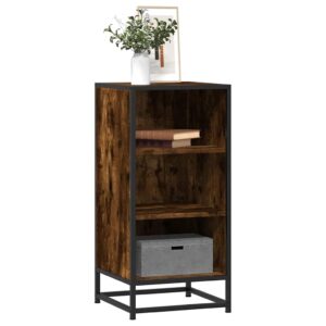 vidaXL skab 35,5x35x76 cm konstrueret træ og metal røget egetræsfarve