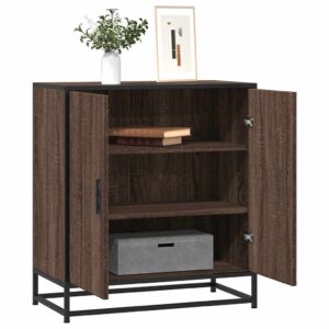 vidaXL skab 68x35x76 cm konstrueret træ og metal brun egetræsfarve