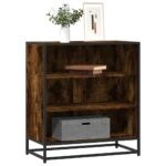 vidaXL skab 68x35x76 cm konstrueret træ og metal røget egetræsfarve
