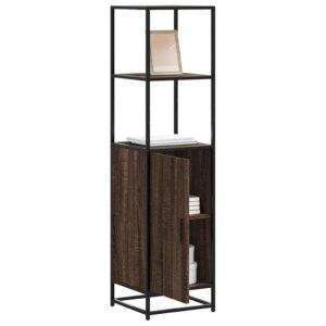 vidaXL skab brun egetræ 35,5x35x139 cm konstrueret træ og metal