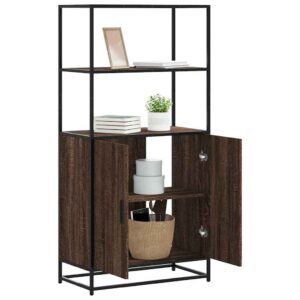 vidaXL skab brun egetræ 68x35x139 cm konstrueret træ og metal