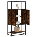 vidaXL skab sonoma-eg 68x35x139 cm konstrueret træ og metal - Kategori: Egetræshylder til hjemmet 4 vidaXL skab sonoma-eg 68x35x139 cm konstrueret træ og metal