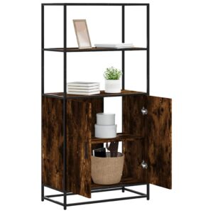 vidaXL skab sonoma-eg 68x35x139 cm konstrueret træ og metal
