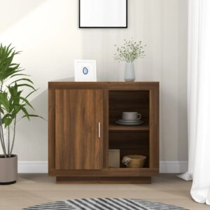 vidaXL skænk 80x40x75 cm brun egetræ