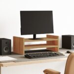 vidaXL skærmholder 50x27x20 cm konstrueret træ kunsteg