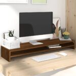 vidaXL skærmstander 100x24x13 cm konstrueret træ brun egetræsfarve - Kategori: Egetræshylder til hjemmet 4 vidaXL skærmstander 100x24x13 cm konstrueret træ brun egetræsfarve