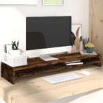 vidaXL skærmstander 100x24x13 cm konstrueret træ røget egetræsfarve