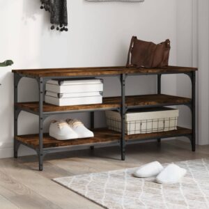 vidaXL skobænk 100x38,5x49 cm konstrueret træ røget egetræsfarve