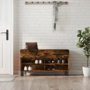 vidaXL skobænk 102x35x55 cm konstrueret træ røget egetræsfarve